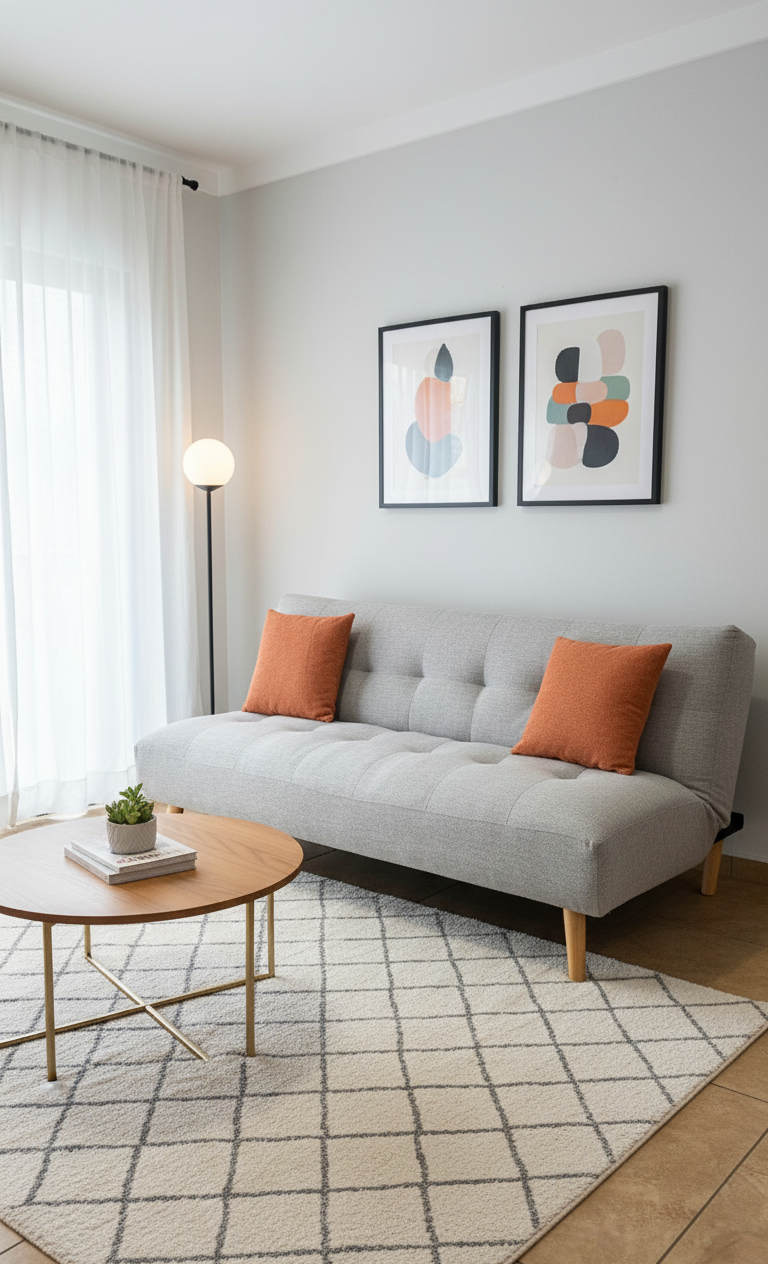 Felicia Sofa Bed in Light Grey