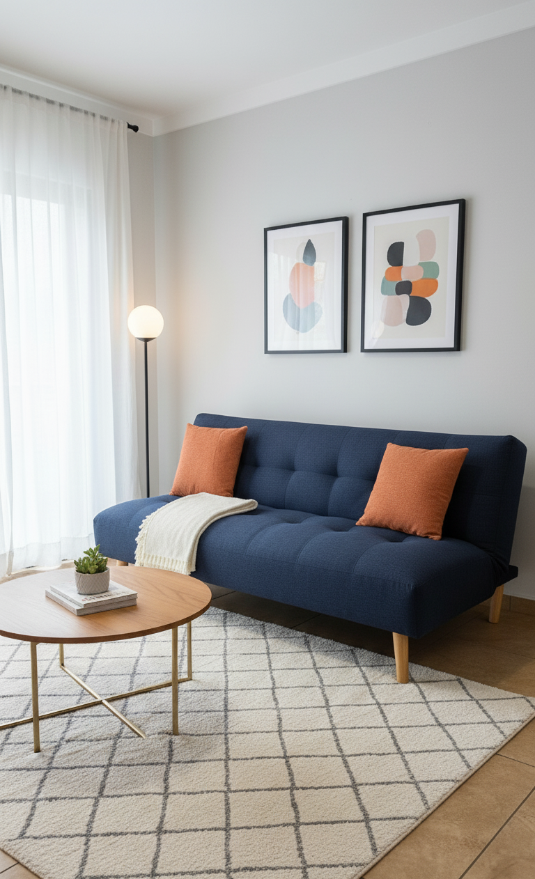 Felicia Sofa Bed in Dark Blue